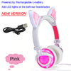 Glowing Cat Ear Headphones Gaming Headset